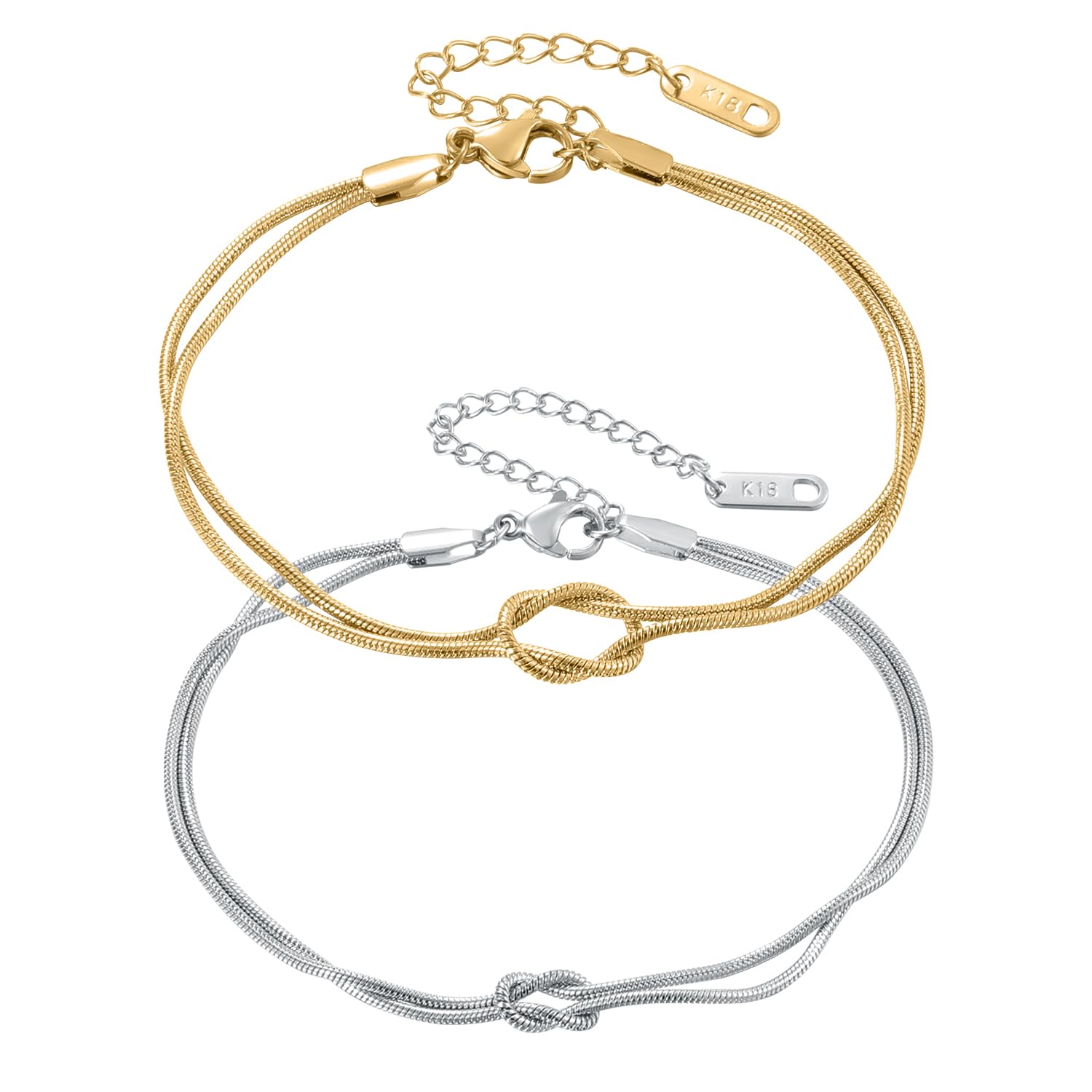 Mãe & Filho  - Kit Pulseiras Nó Infinito Banhada a Ouro 18k