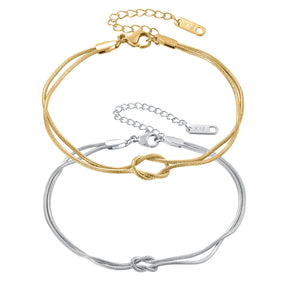 Mãe & Filho  - Kit Pulseiras Nó Infinito Banhada a Ouro 18k
