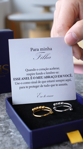 Para Minha Filha - Anel Serenity Anti-Stress Banhado a Ouro 18K
