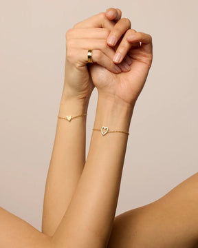 Para Minha Filha- Pulseira Corações Ligados Banhado a Ouro 18k
