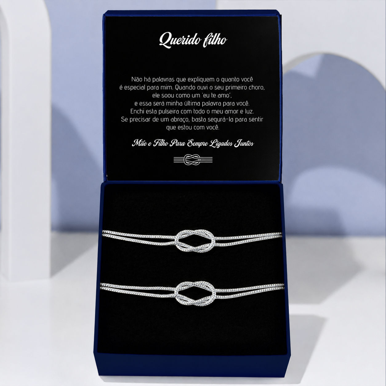 Mãe & Filho  - Kit Pulseiras Nó Infinito Banhada a Ouro 18k
