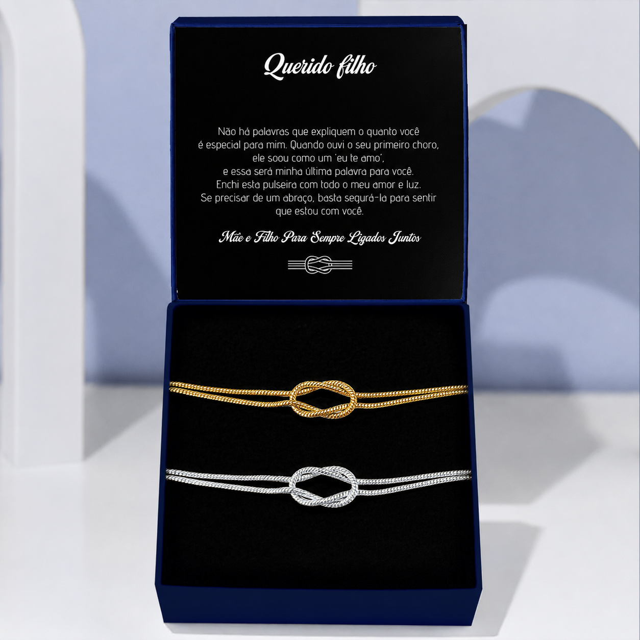 Mãe & Filho  - Kit Pulseiras Nó Infinito Banhada a Ouro 18k