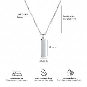 Para Meu Pai - Colar Americano Banhado a Ouro Branco 18k