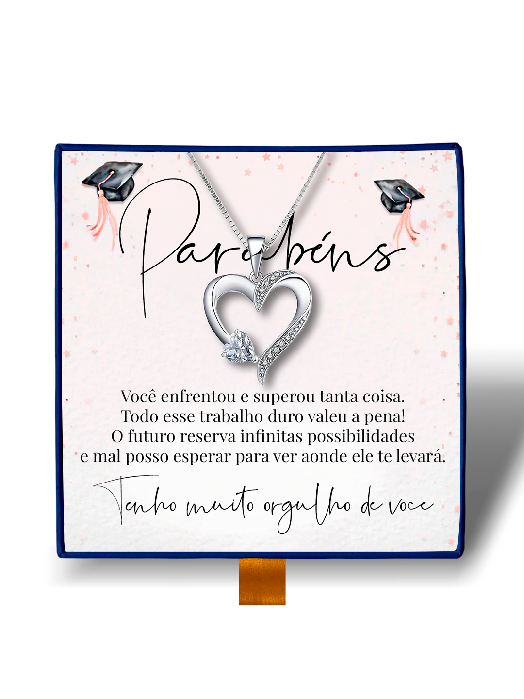 Formatura - Colar Coração Diamante Prata 925