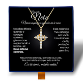 Minha Neta - Colar Cruz do Rei Anti-Stress Banhado a Ouro 18k