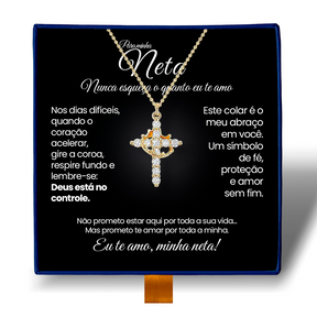 Minha Neta - Colar Cruz do Rei Anti-Stress Banhado a Ouro 18k