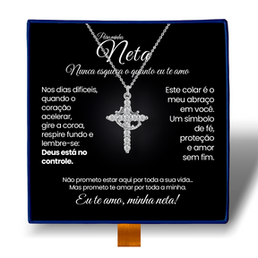 Minha Neta - Colar Cruz do Rei Anti-Stress Banhado a Ouro 18k