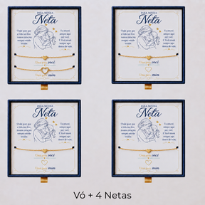 Para Minha Neta- Pulseira Corações Ligados Banhado a Ouro 18k