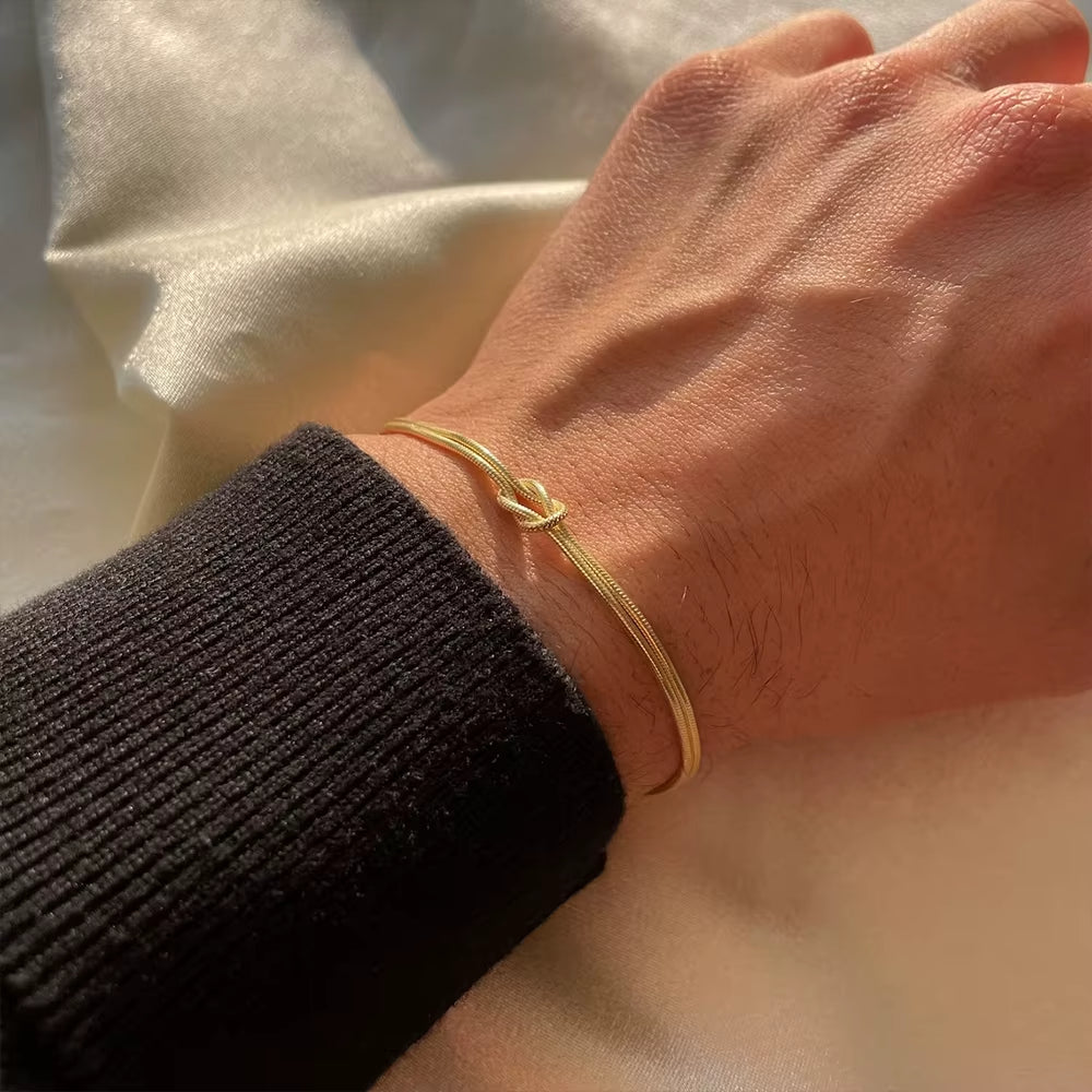 Querido Filho  - Pulseira Laço Banhada a Ouro 14k