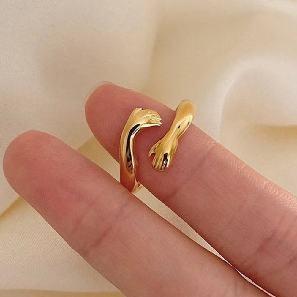 Anel Abraço Eterno Banhado a Ouro 18k