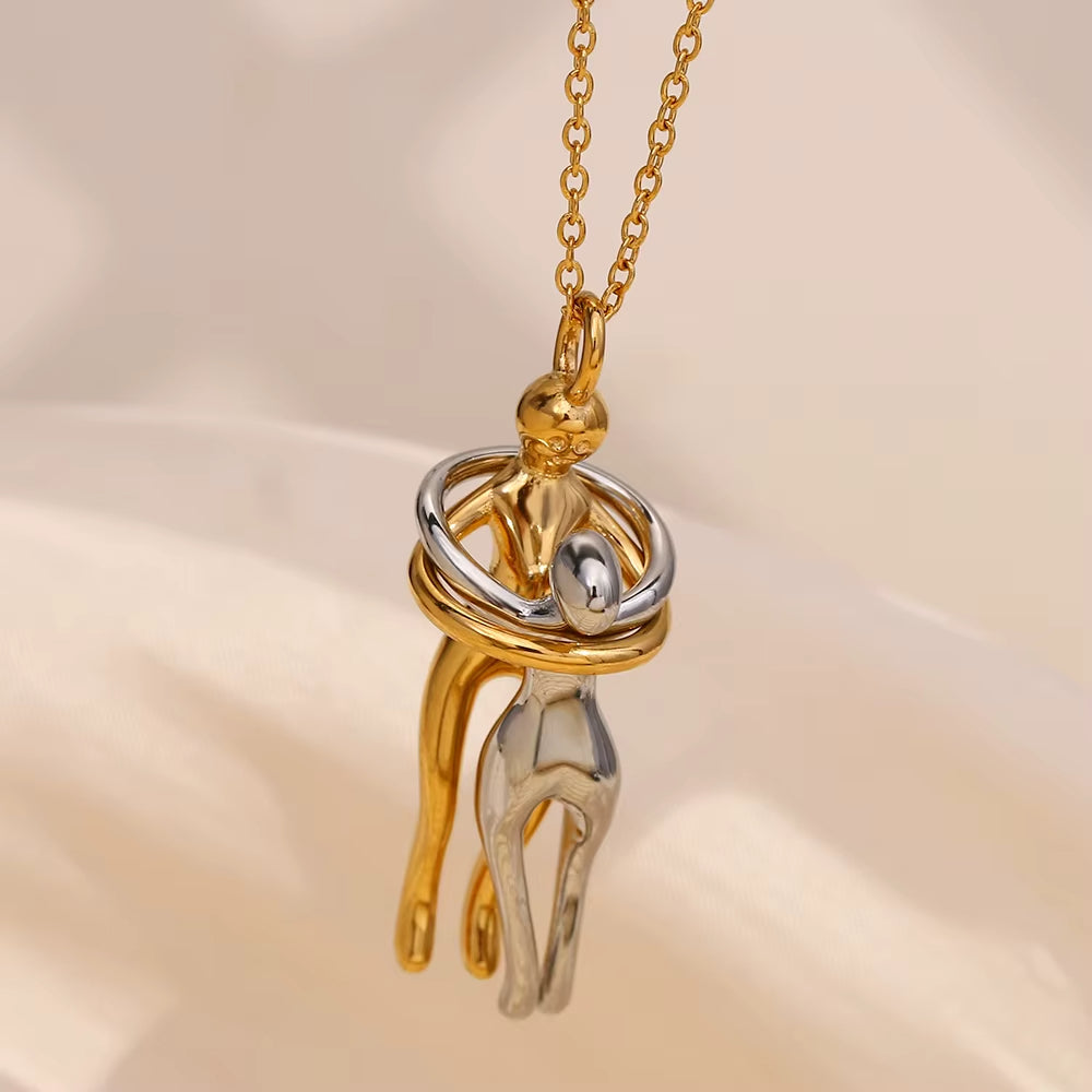 Colar Abraço Eterno Banhado a Ouro 18k