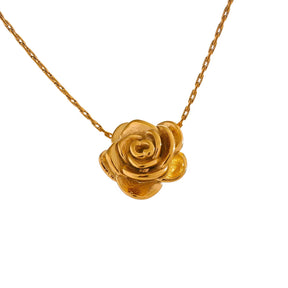 Colar Rosa Encantada Banhado a Ouro 18k